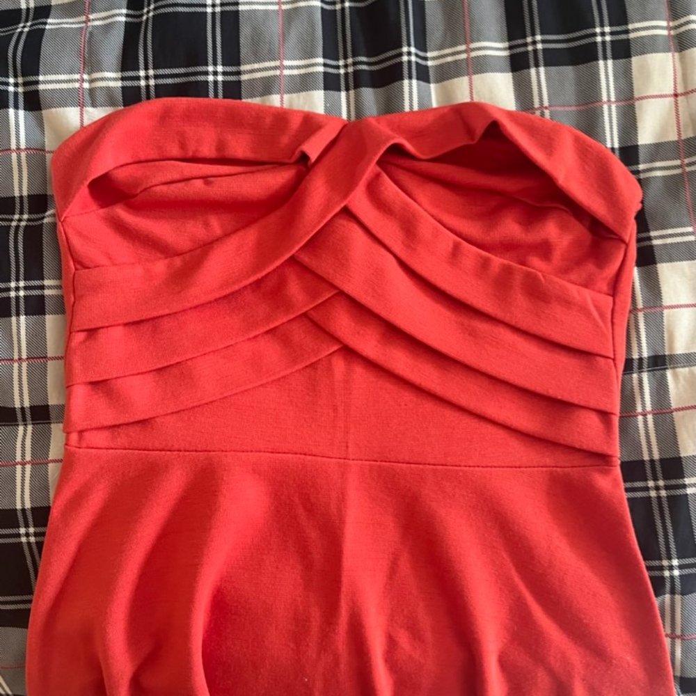 Strapless pink dress